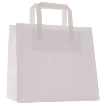 250 Papiertragetasche mit Flachhenkel 26x17x26 weiss