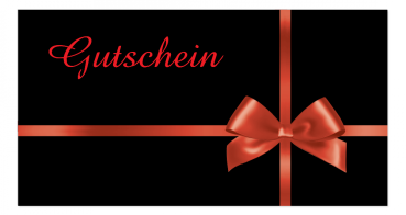 Gutschein-Briefumschläge schwarz mit roter Schlaufe