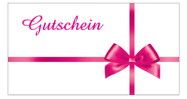 Gutschein-Briefumschläge weiß mit Magenta Schlaufe