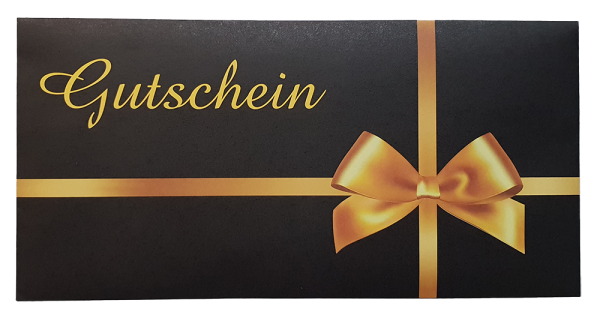Gutschein-Briefumschläge schwarz mit goldener Schlaufe